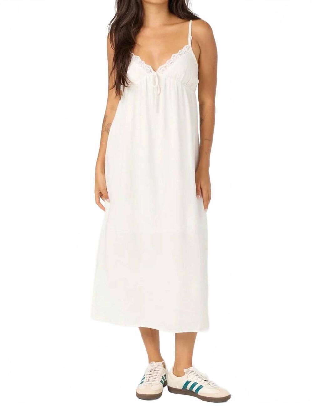 NEW O'NEILL dayna midi dress in white
